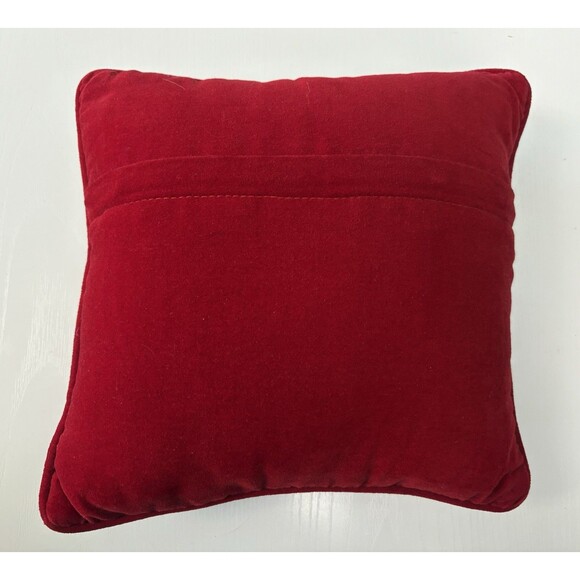 Christmas Holiday Throw Pillow Needlepoint Angel 10” Square Small Red - Picture 2 of 9